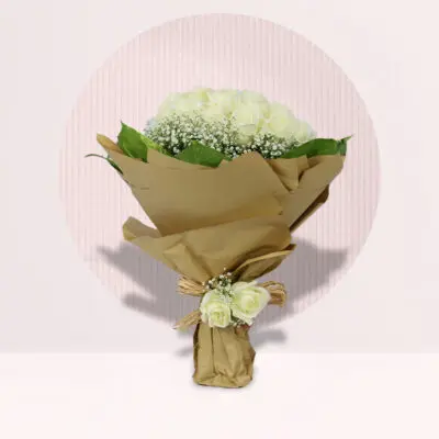 order white rose flower bouquet online