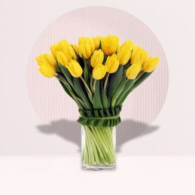 Joy of Yellow Tulip Arrangement