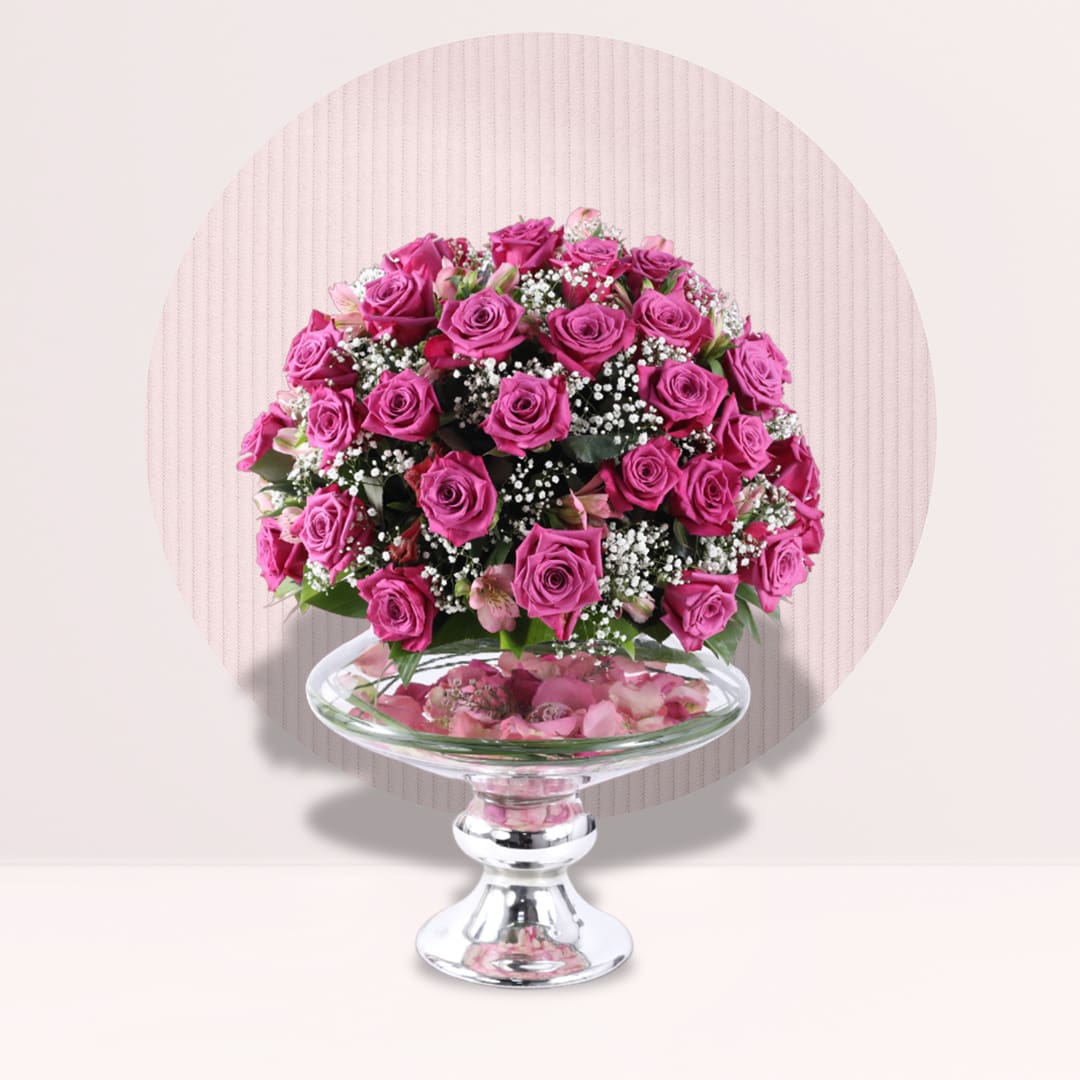 Flowers With Vase Pink Colur