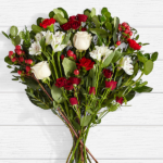 Mix of red and white flower bunch.