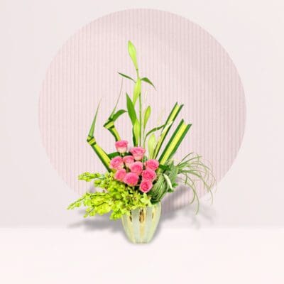 Ikebana Pink Roses
