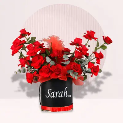 Pretty Red Rose Flower Box