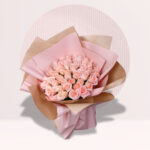 pink rose hand bouquet