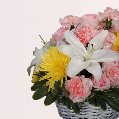 Rose Basket Of Flowers
