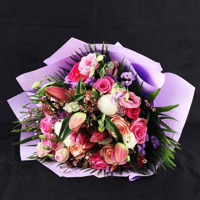Mix Flowers in Purple Wrapping (2)