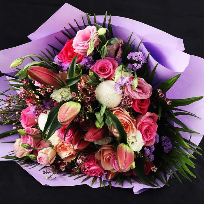 Mix Flowers in Purple Wrapping (3)