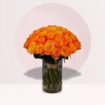 Orange Rose Vase