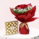 Red Rose with Ferrero Rocher Chocolate-01-13