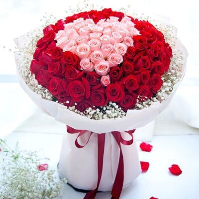 Pretty Pink Heart Rose Bouquet