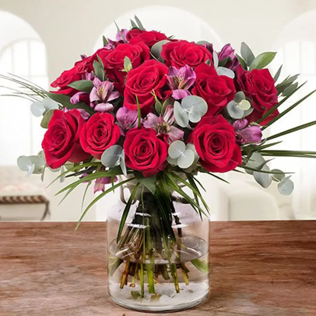 shop roses in vase