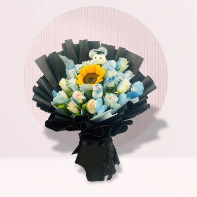 Tinted Rose Sunflower Bouquet