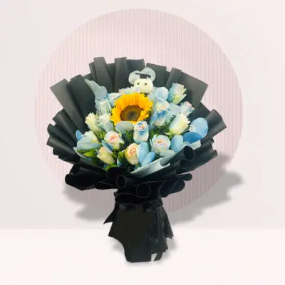 Tinted Rose Sunflower Bouquet