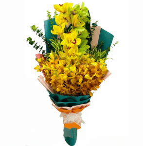 yellow orchids in bouquet