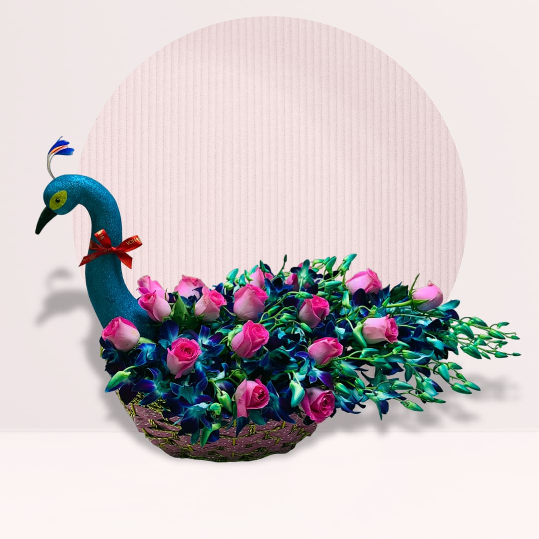 3 (12) order peacock flowers arrangement online