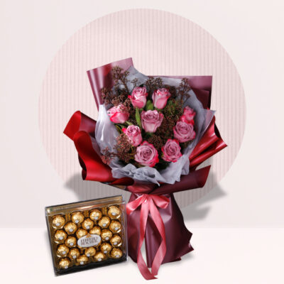 send dusty rose pink bouquet online in kl