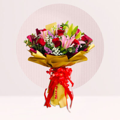 order rose lily bouquet online
