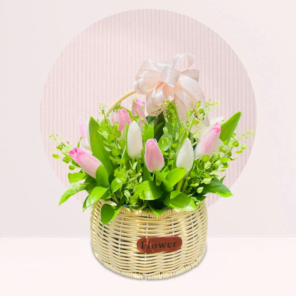 buy bunga tulips basket online