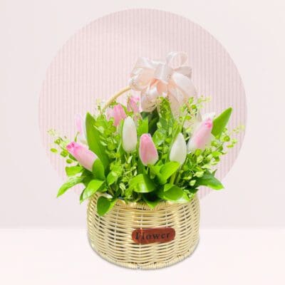 buy bunga tulips basket online
