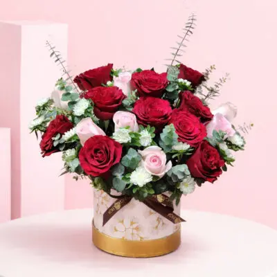 Valentine Red Pink Rose Box