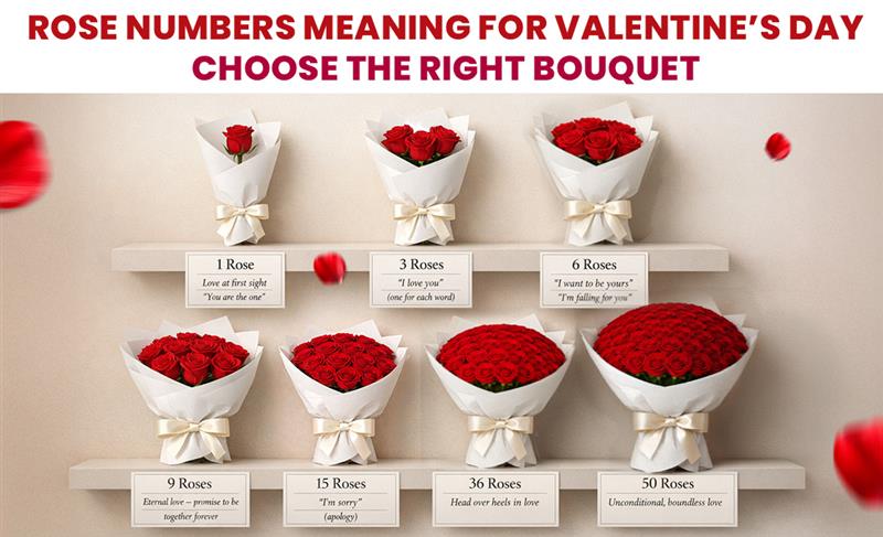 Valentine’s Day rose number meanings explained to select the perfect bouquet for your relationship