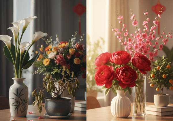 Common Chinese New Year flower mistakes including wrong colors and unlucky stem counts