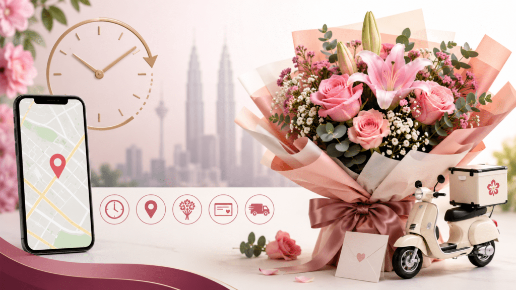 Fresh flower bouquet arranged for same-day flower delivery with elegant wrapping and vibrant seasonal blooms