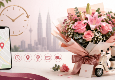 Fresh flower bouquet arranged for same-day flower delivery with elegant wrapping and vibrant seasonal blooms