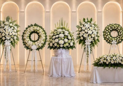 Condolence flowers by religion in Malaysia, featuring respectful floral arrangements suitable for Muslim, Christian, Buddhist, Hindu, and Taoist funerals.