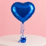 Blue heart-shaped foil balloon for gifts and special celebrations