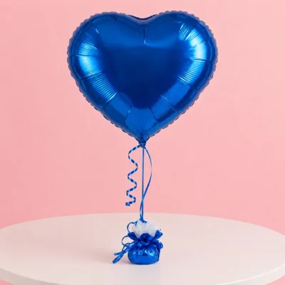 Blue heart-shaped foil balloon for gifts and special celebrations