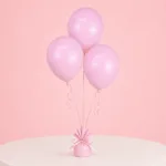 Set of three bubblegum pink party balloons for festive and event decorations.