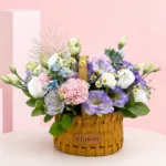 lisianthus-carnation-flower-basket