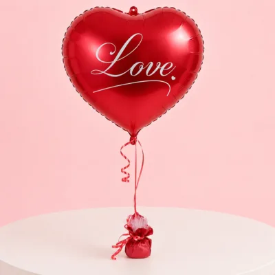 Red heart-shaped foil balloon for romantic gifts and special occasions