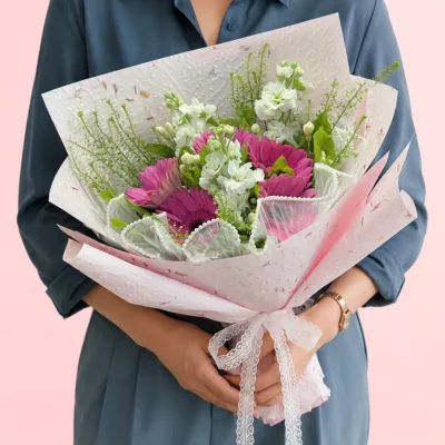 Pink & White Flower Bouquet