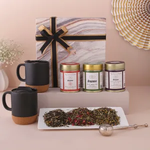 This kind of thoughtful arrangement is typical for gifting a special type of tea.
